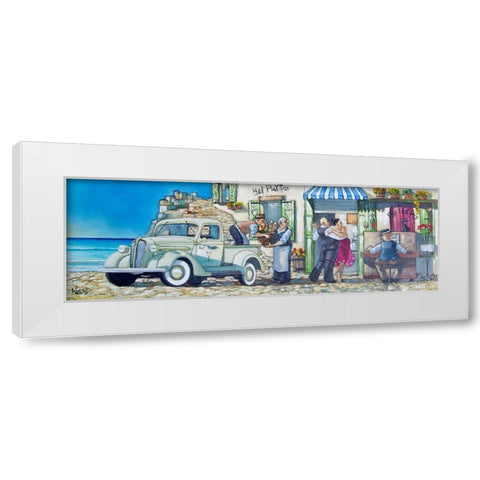 Cafe Piatto White Modern Wood Framed Art Print by West, Ronald