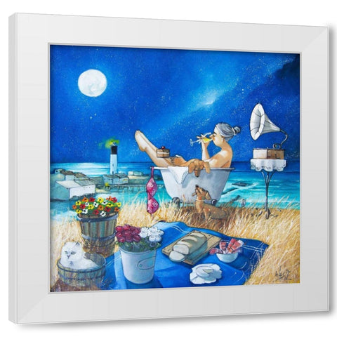 Just Perfect at Vlees Bay White Modern Wood Framed Art Print by West, Ronald