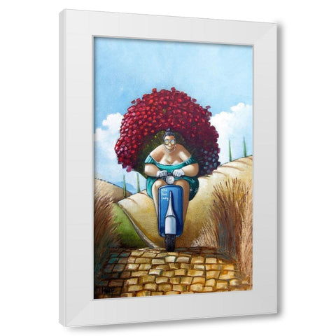 The Rose Lady White Modern Wood Framed Art Print by West, Ronald