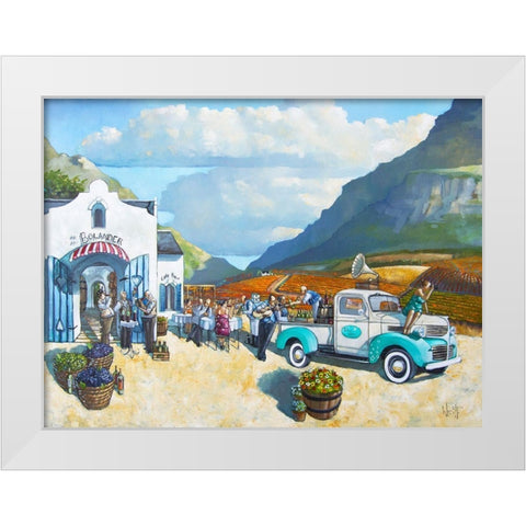 Boland Cafe White Modern Wood Framed Art Print by West, Ronald