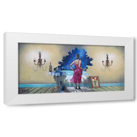 When I Dream I White Modern Wood Framed Art Print by West, Ronald