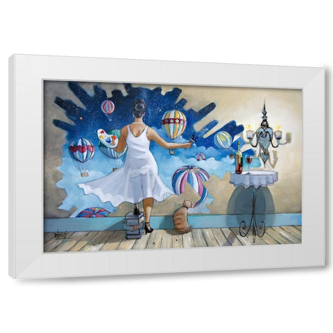 When I Dream II White Modern Wood Framed Art Print by West, Ronald