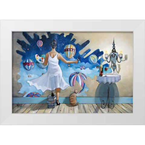 When I Dream II White Modern Wood Framed Art Print by West, Ronald