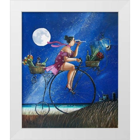 Running Late White Modern Wood Framed Art Print by West, Ronald