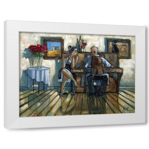 Last Song II White Modern Wood Framed Art Print by West, Ronald