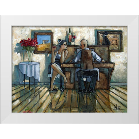 Last Song II White Modern Wood Framed Art Print by West, Ronald