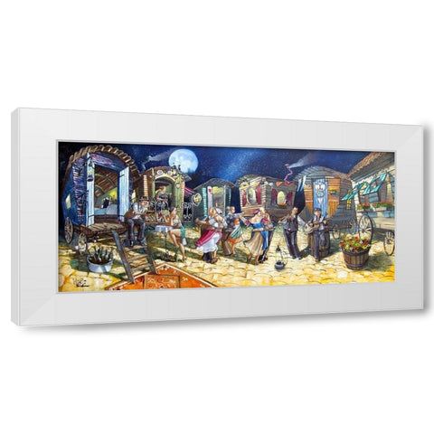 Gypsies White Modern Wood Framed Art Print by West, Ronald