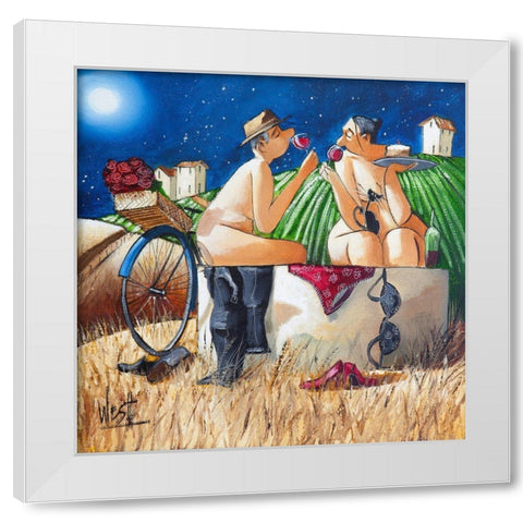 Late Night Bath I White Modern Wood Framed Art Print by West, Ronald