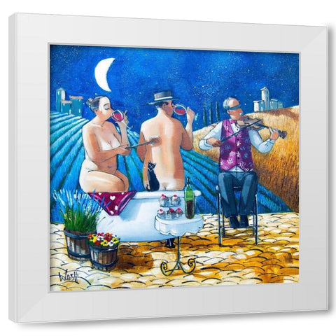 Late Night Bath II White Modern Wood Framed Art Print by West, Ronald