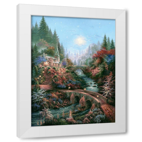 Moonlight Grace White Modern Wood Framed Art Print by Strubel, Klaus