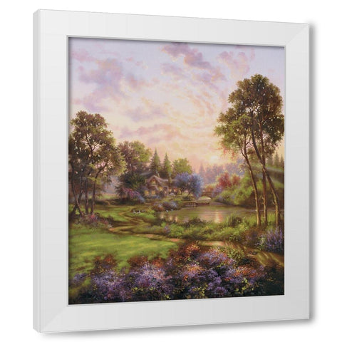 Country Reverie White Modern Wood Framed Art Print by Strubel, Klaus