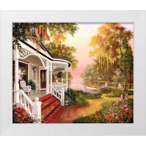 A Little Piece of Heaven White Modern Wood Framed Art Print by Strubel, Klaus