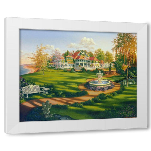 Garden Cove White Modern Wood Framed Art Print by Strubel, Klaus