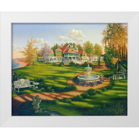 Garden Cove White Modern Wood Framed Art Print by Strubel, Klaus