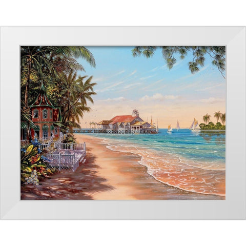 Suncoast White Modern Wood Framed Art Print by Strubel, Klaus
