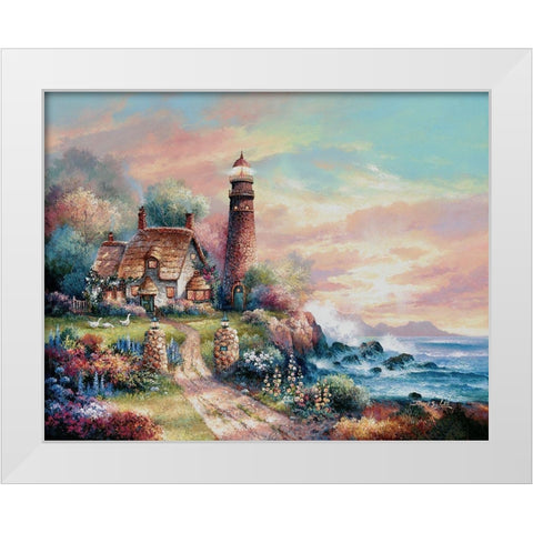 Evening Light White Modern Wood Framed Art Print by Lee, James