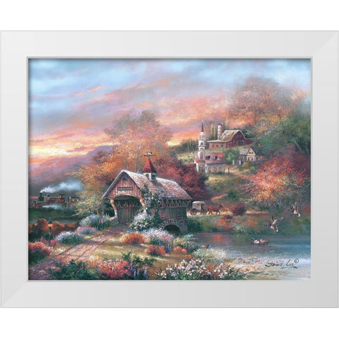 Old Mill Creek White Modern Wood Framed Art Print by Lee, James