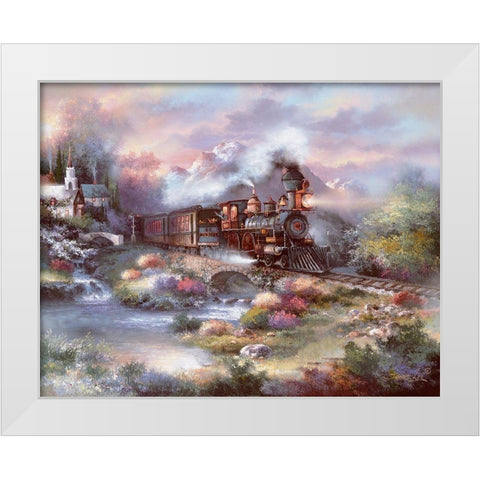 Spring Creek Express White Modern Wood Framed Art Print by Lee, James