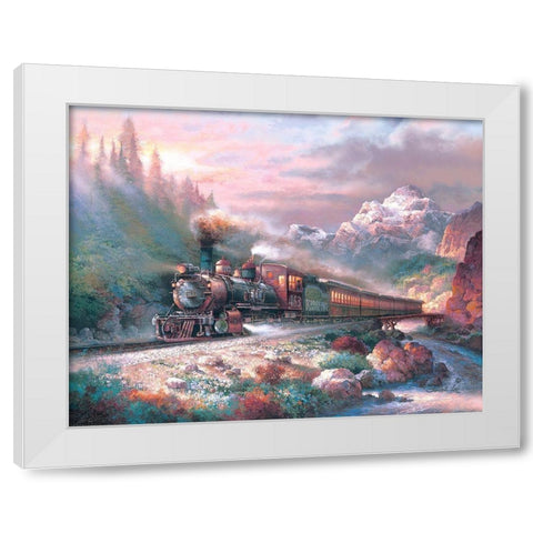 Canyon Railway White Modern Wood Framed Art Print by Lee, James