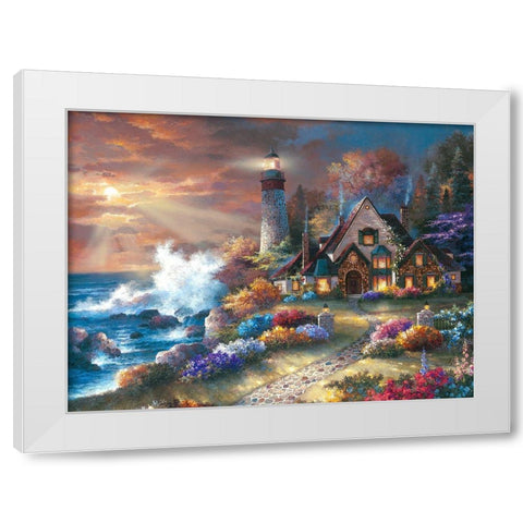 Guardian of Light White Modern Wood Framed Art Print by Lee, James