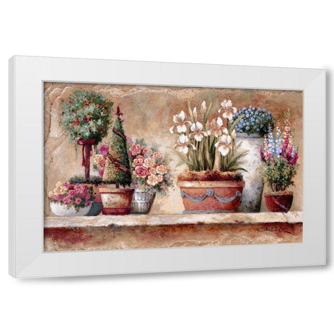 Country Blossoms White Modern Wood Framed Art Print by Lee, James