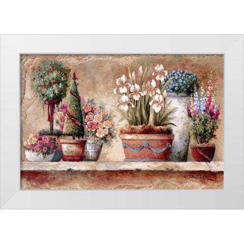 Country Blossoms White Modern Wood Framed Art Print by Lee, James