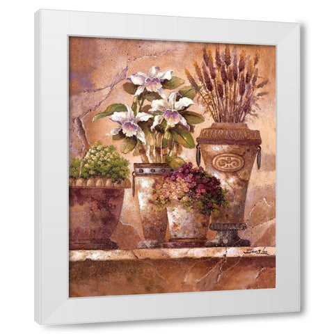 Floral Elegance 1 White Modern Wood Framed Art Print by Lee, James