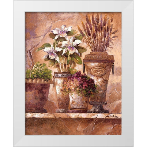 Floral Elegance 1 White Modern Wood Framed Art Print by Lee, James