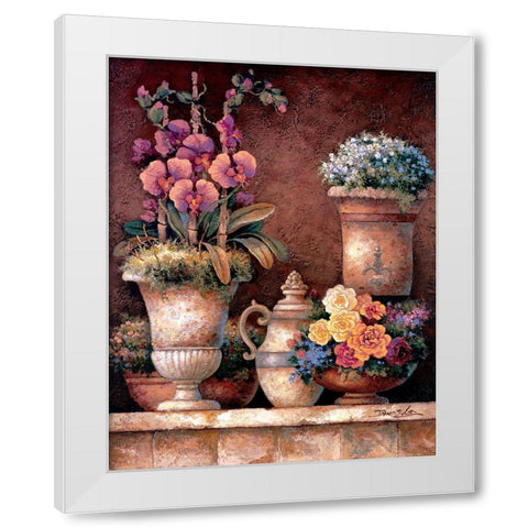 Victorian Blossoms I White Modern Wood Framed Art Print by Lee, James