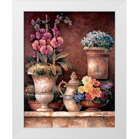 Victorian Blossoms I White Modern Wood Framed Art Print by Lee, James