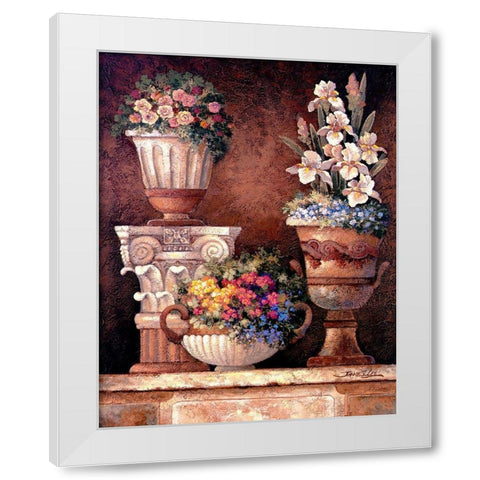 Victorian Blossoms II White Modern Wood Framed Art Print by Lee, James