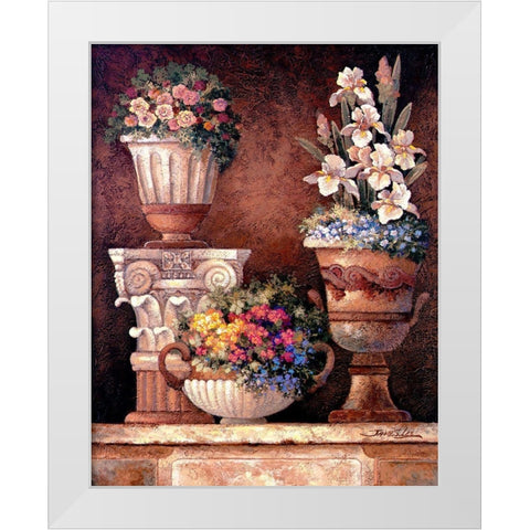 Victorian Blossoms II White Modern Wood Framed Art Print by Lee, James