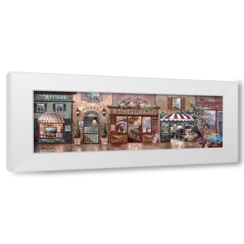 Cafe Walk White Modern Wood Framed Art Print by Lee, James