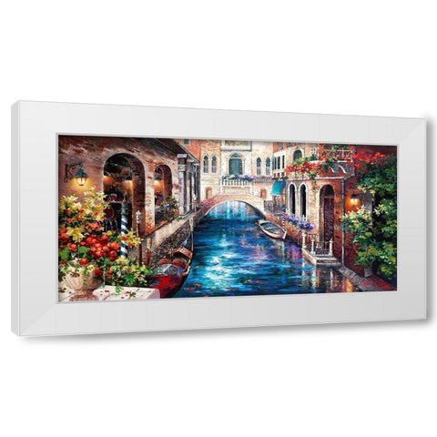 Venice Bridge White Modern Wood Framed Art Print by Lee, James