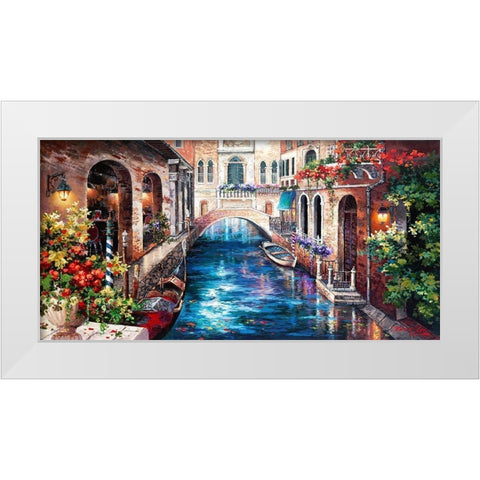 Venice Bridge White Modern Wood Framed Art Print by Lee, James