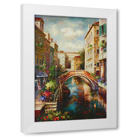 Venice Canal White Modern Wood Framed Art Print by Lee, James