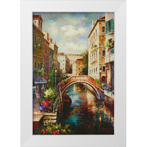 Venice Canal White Modern Wood Framed Art Print by Lee, James