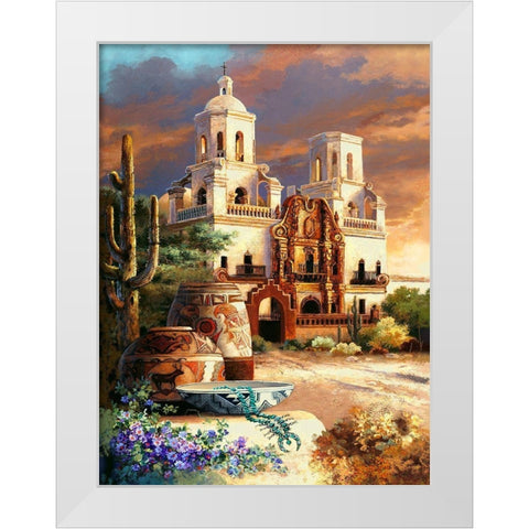 Mission Scene White Modern Wood Framed Art Print by Lee, James