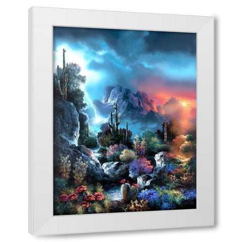 Desert Storm White Modern Wood Framed Art Print by Lee, James