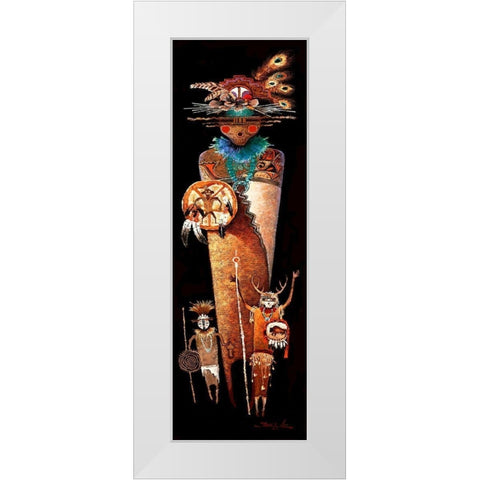 Indian Story II White Modern Wood Framed Art Print by Lee, James