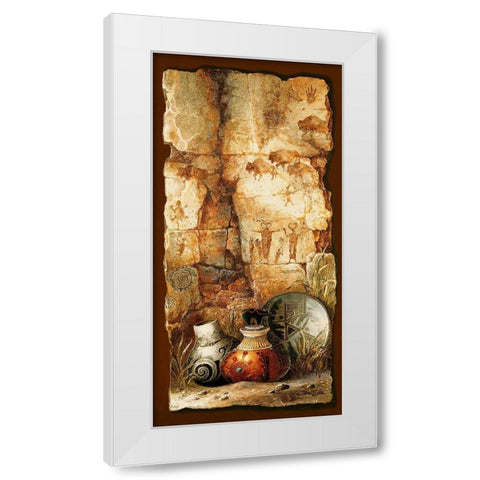 Pottery Wall White Modern Wood Framed Art Print by Lee, James