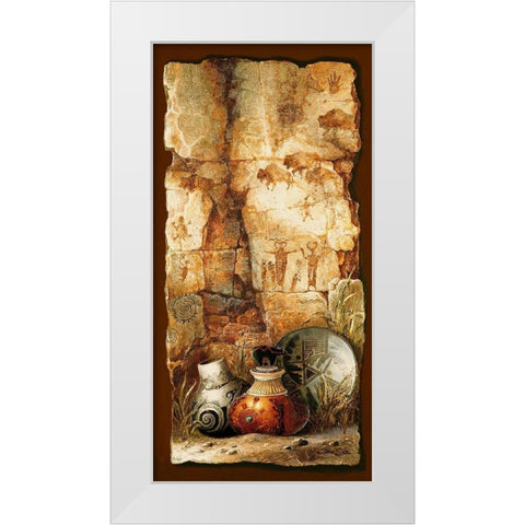 Pottery Wall White Modern Wood Framed Art Print by Lee, James