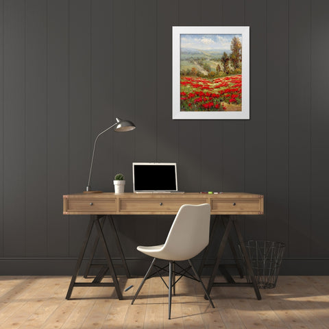 Poppy Vista II White Modern Wood Framed Art Print by Hulsey