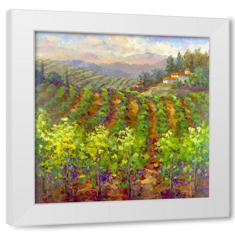 Vineyard Villa White Modern Wood Framed Art Print by Hulsey