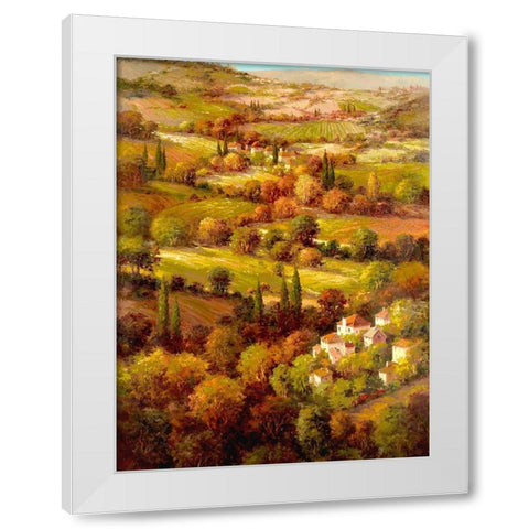 Mediterranean Countryside White Modern Wood Framed Art Print by Hulsey