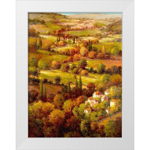 Mediterranean Countryside White Modern Wood Framed Art Print by Hulsey