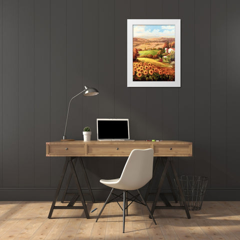 Italian Country Side White Modern Wood Framed Art Print by Hulsey