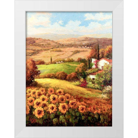 Italian Country Side White Modern Wood Framed Art Print by Hulsey