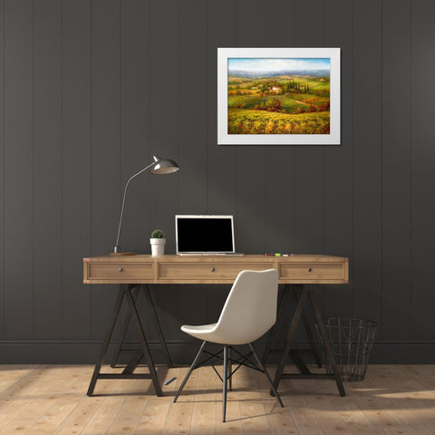 Tuscany Estate White Modern Wood Framed Art Print by Hulsey