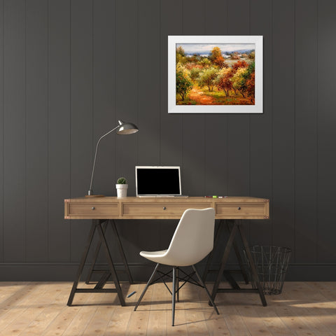 Autumn Colors I White Modern Wood Framed Art Print by Hulsey